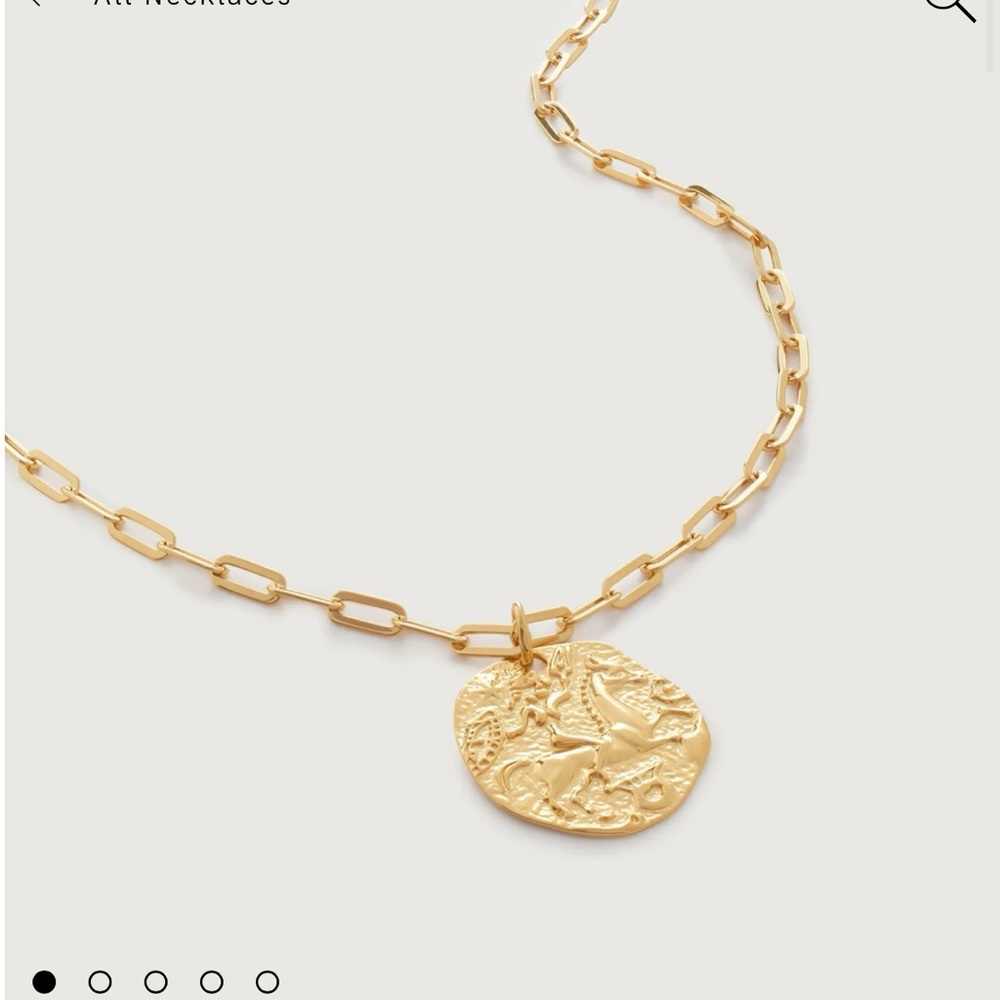 Monica Vinader Goddess Coin Paperclip Chain Necklace